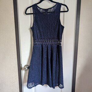 Womens' Sleeveless Navy Blue Dress